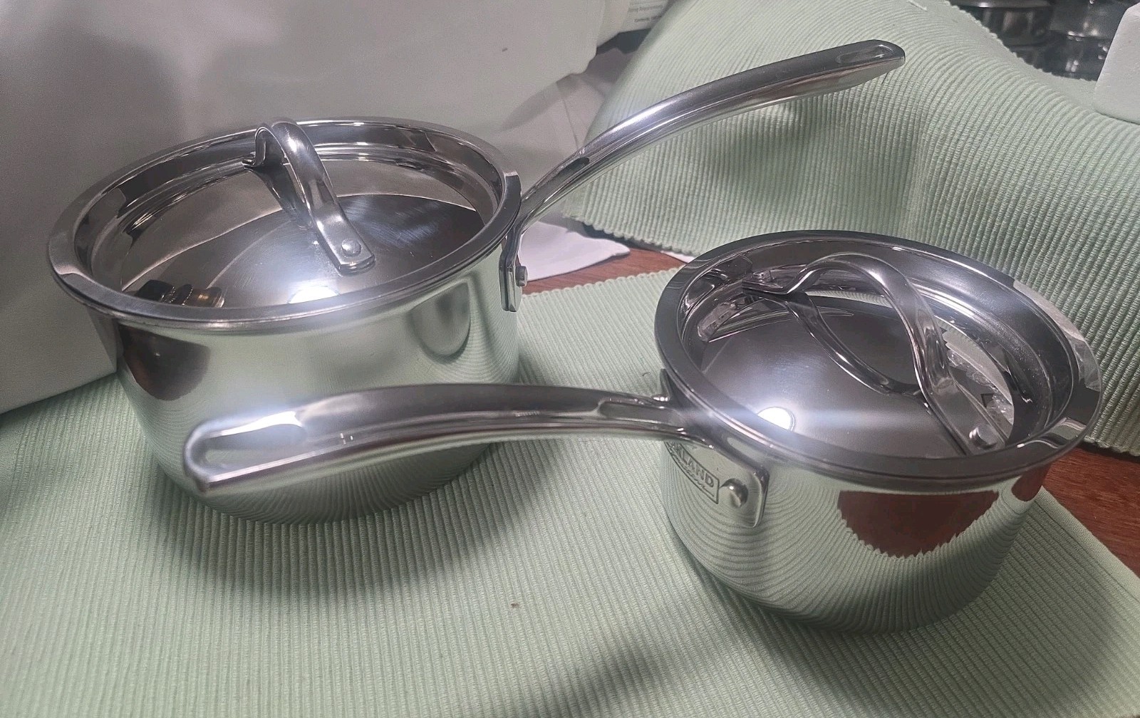 2 Kirkland Signature Pro NSF 3Qt & 1.5 Qt Sauce Pan Stainless Steel. Thailand