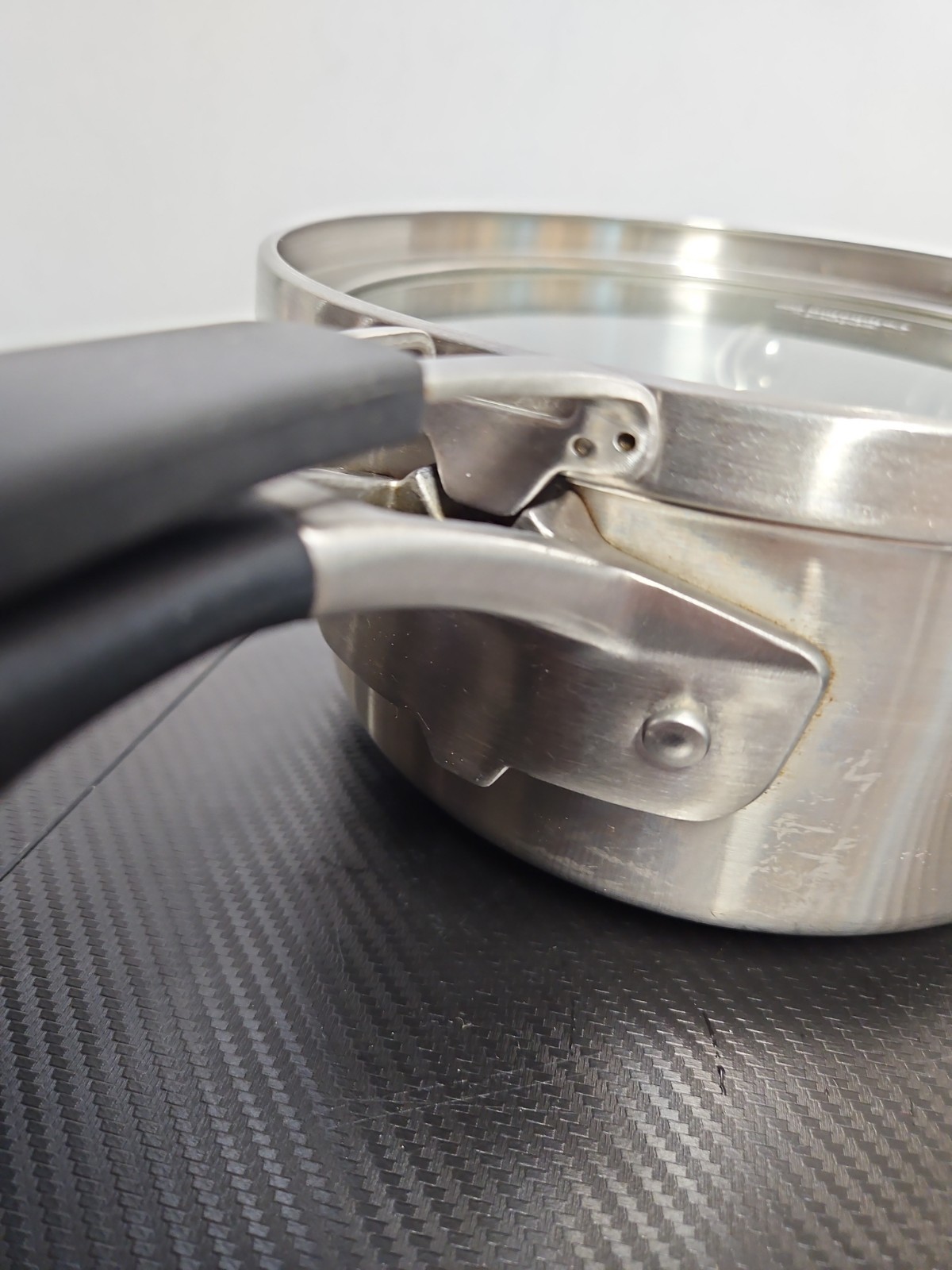 Select By Calphalon 6 Inch 2.5 Qt. Stainless Sauce Pan with Tempered Glass Lid