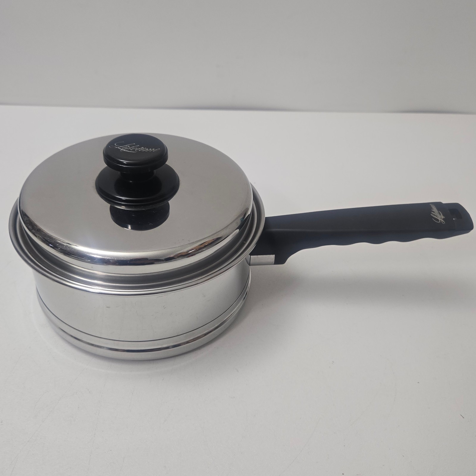 Vintage Lifetime 1.5 Qt Saucepan with Lid Stainless Steel 18-8 USA Heavy Pan