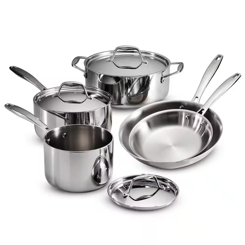 Signature Tri-Ply Clad 8-Piece Stainless Steel Cookware Set