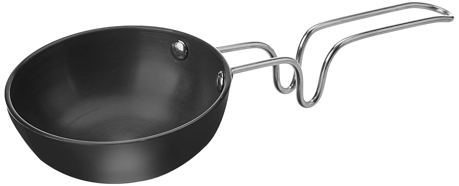 Hard Anodized Small Tadka Pan (9.4cm),Aluminium, Black