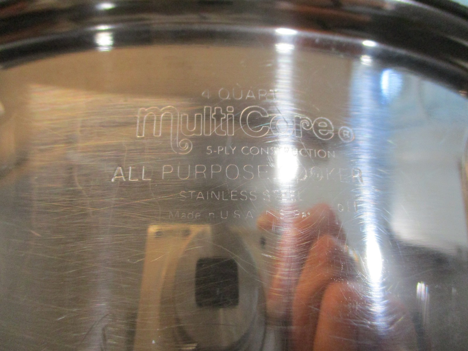 Multi Core 4 Quart Stainless Steel 5-Ply All Purpose Cooker Pot with Vent Lid