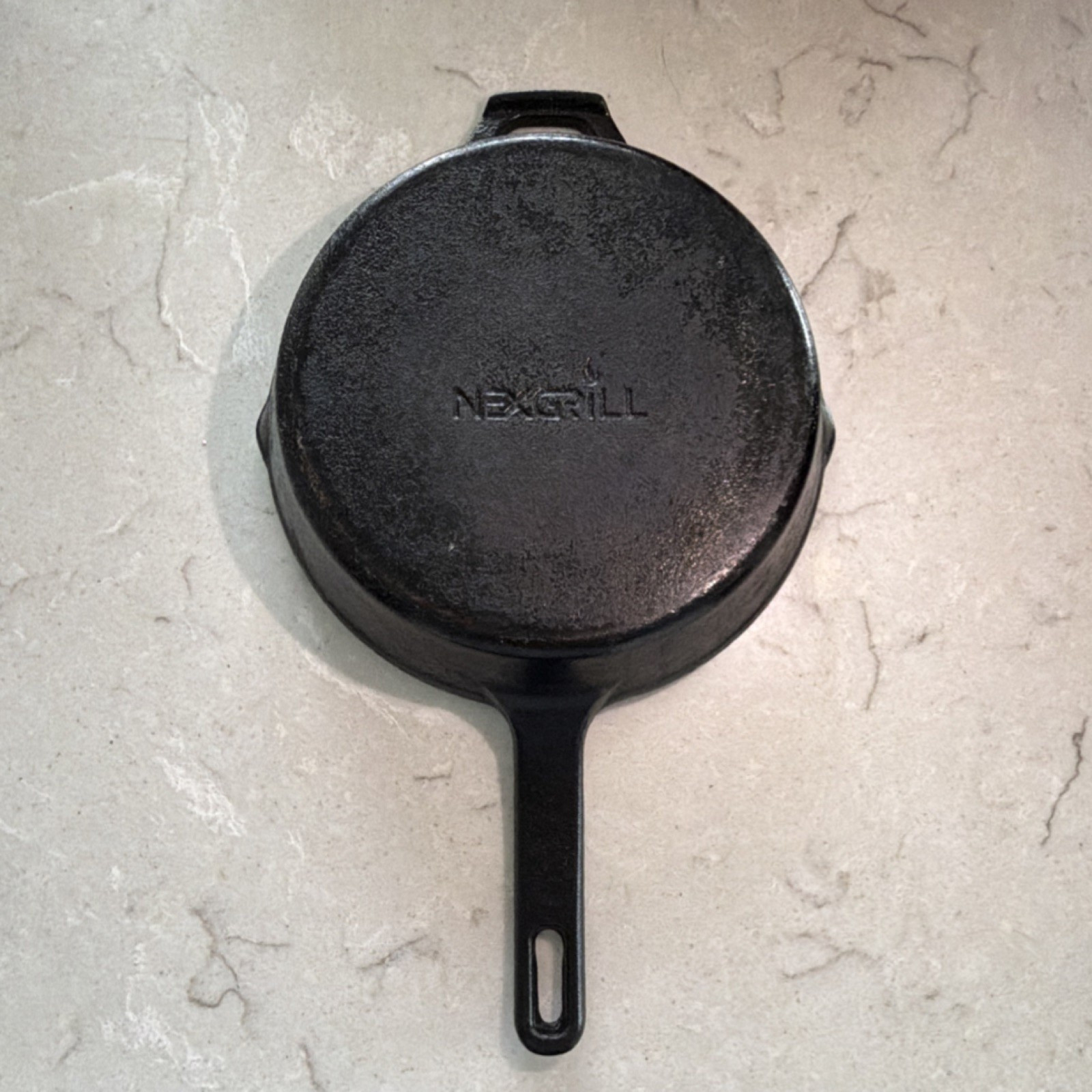 Nexgrill Cast Iron Double Handle Frying Pan Black Round Gas Electric Compatible
