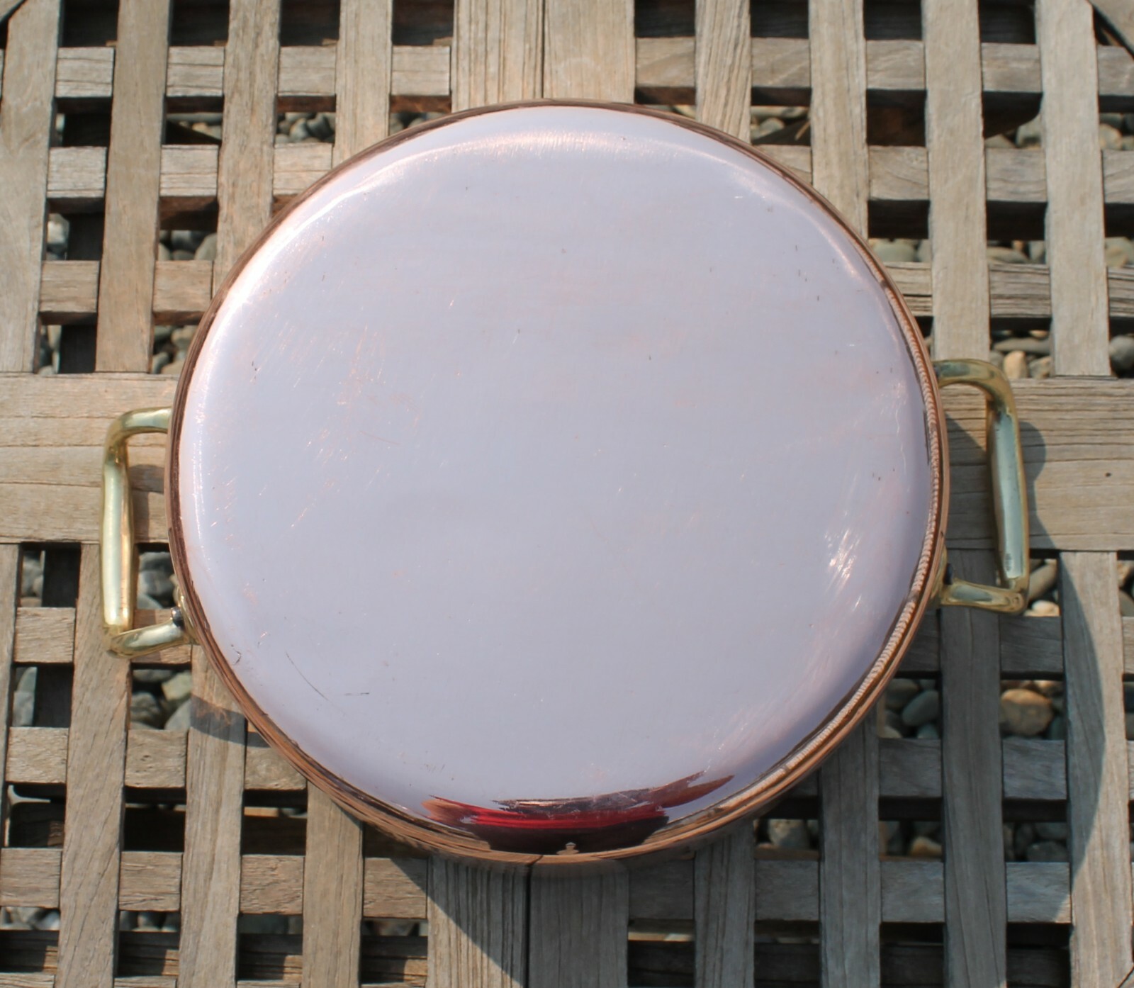 Hammered Copper 3 Qt Dutch Oven w/ tin lining & brass handles