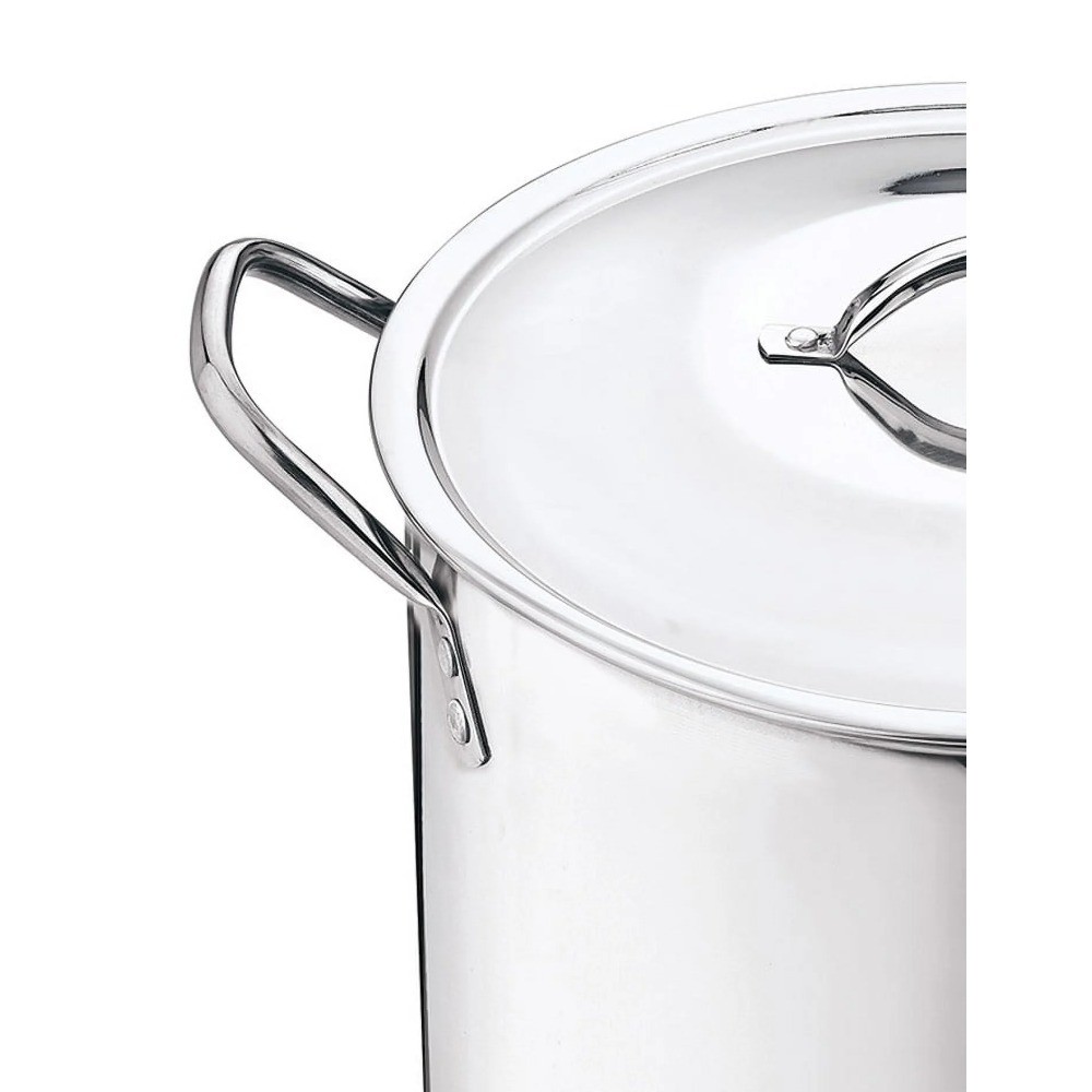 Large Stainless Steel Stock Pot with Lid 8 Quart Heavy Duty Induction Compatible