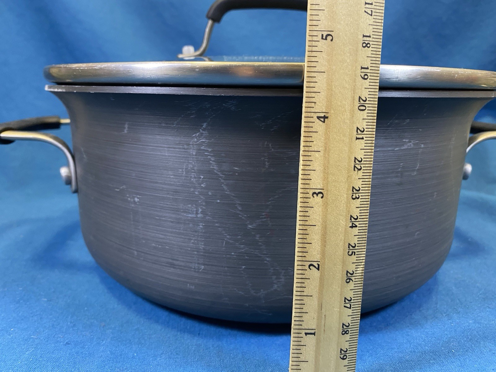 Kitchen Essentials Calphalon Anodized Aluminum 5 Qt Stock Pot Pan 8785 & Lid