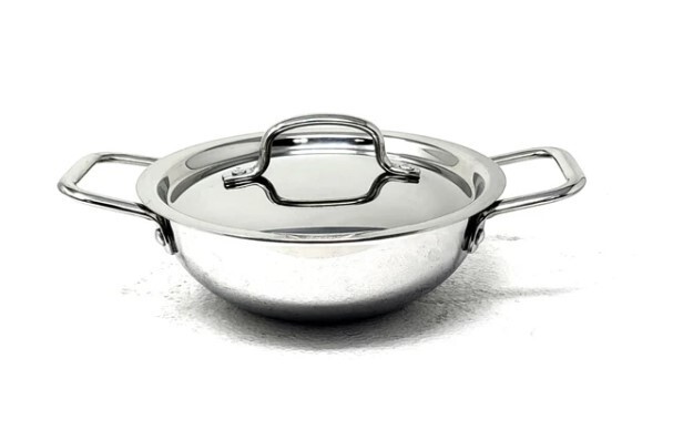 Vinod Smart Triply Stainless Steel Extra Deep Kadai with Lid – 18cm (1.3Ltrs)