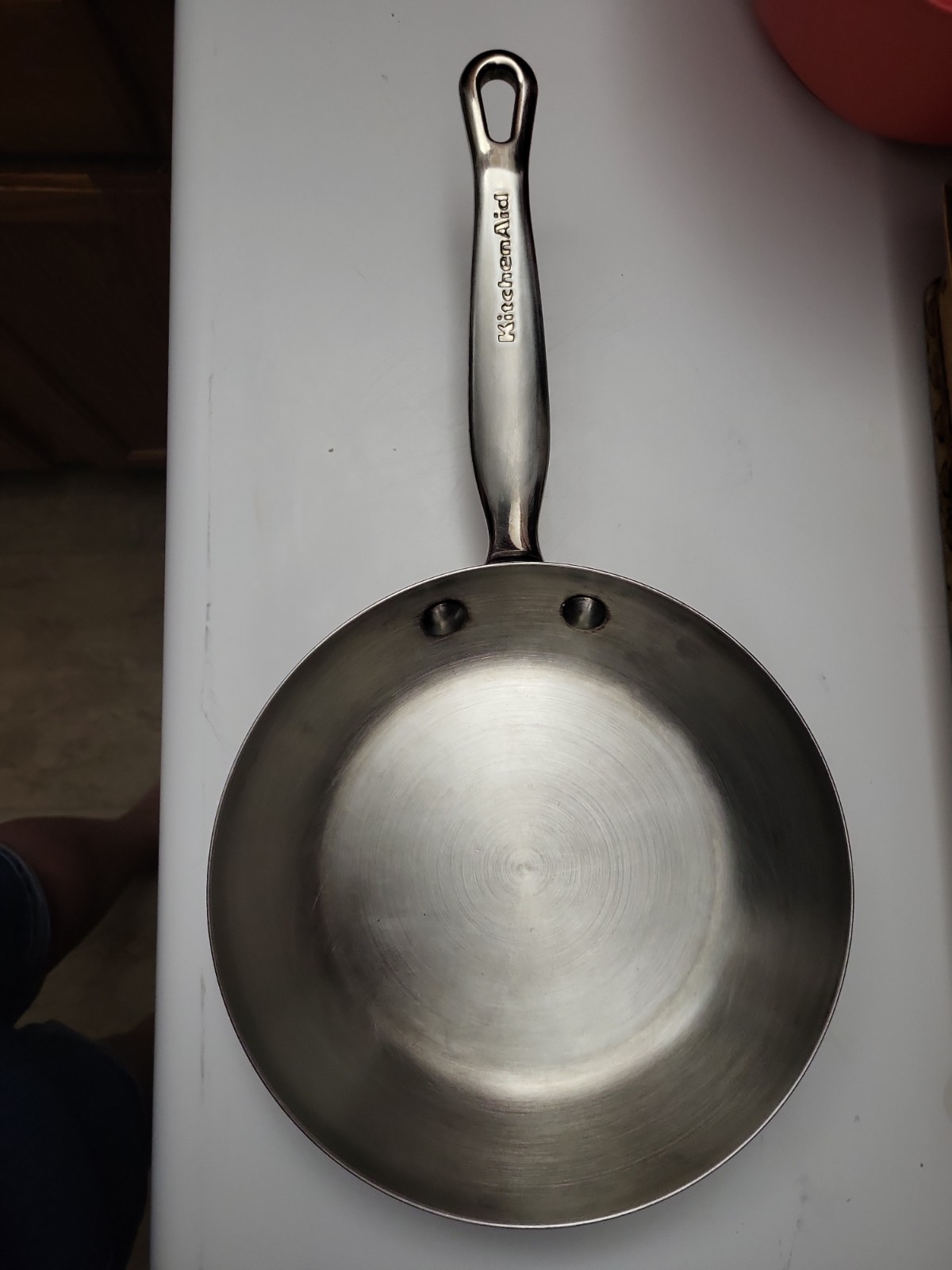Kitchen Aid 5-Ply Full Cap Copper Base Induction Frying Pan Skillet 8in” Heavy