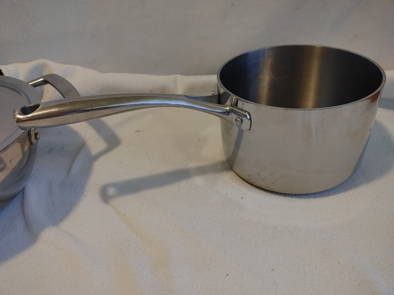 TRAMONTINA TRI PLY CLAD STAINLESS SAUCE PANS 2 QT NO LID & 4 QT SAUCIER W/ LID