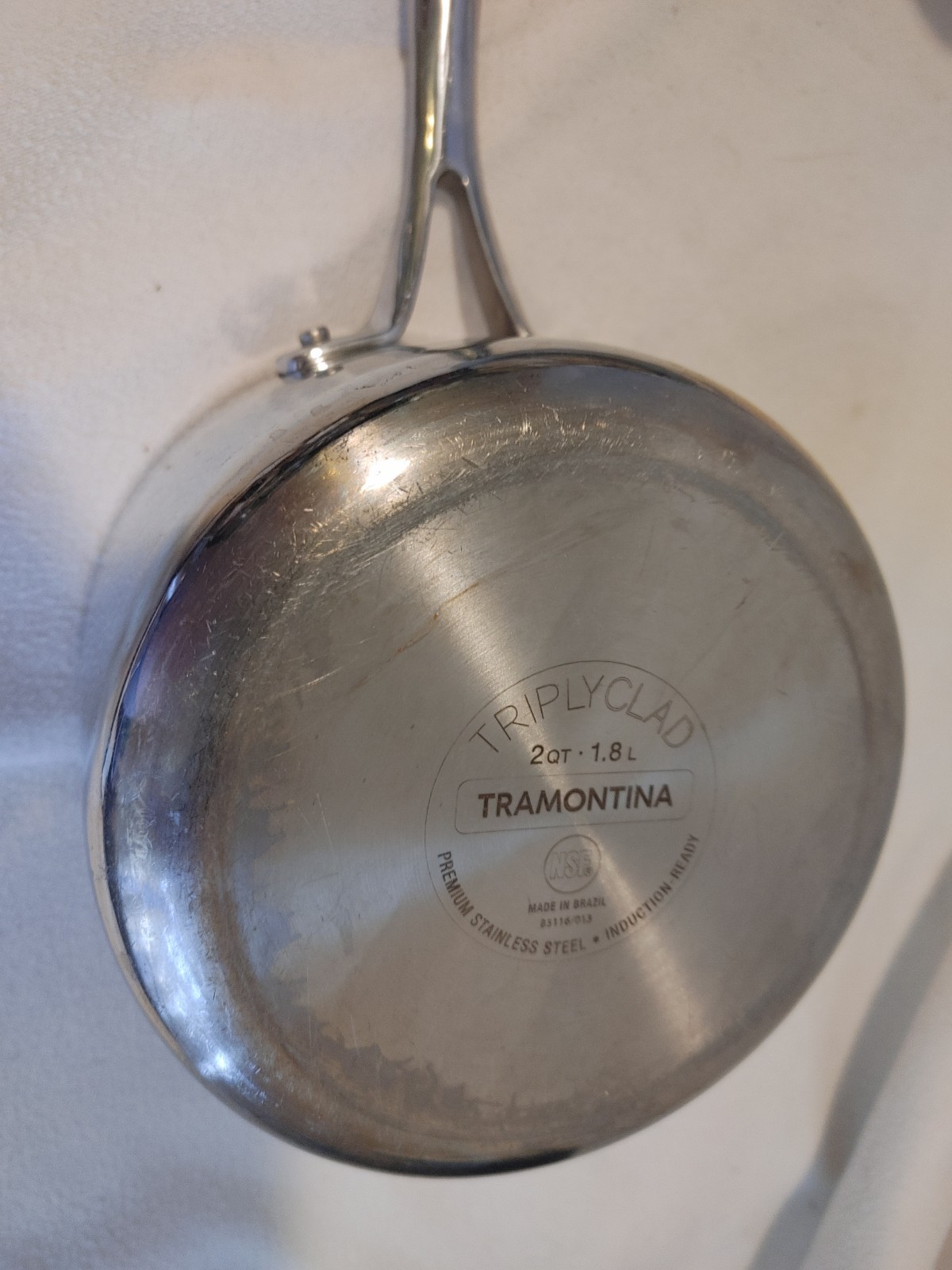 TRAMONTINA TRI PLY CLAD STAINLESS SAUCE PANS 2 QT NO LID & 4 QT SAUCIER W/ LID