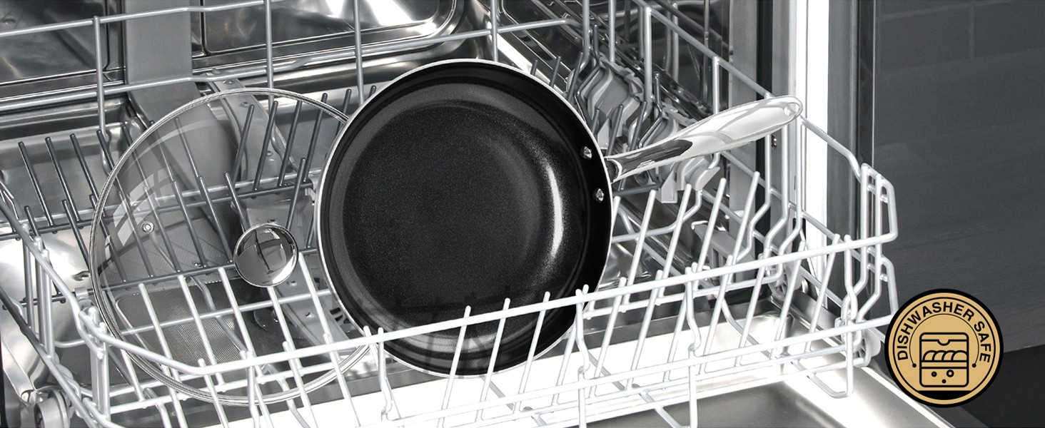 Ceramic Frying Pan – 10 Inch Frying Pan Nonstick with Lid, Non-Toxic Skillet