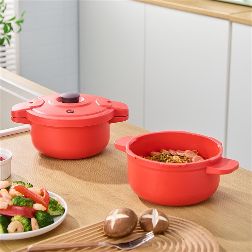 Microwave Pressure Cooker Compact Pot for Easy Steaming Rice Pasta Vegetables