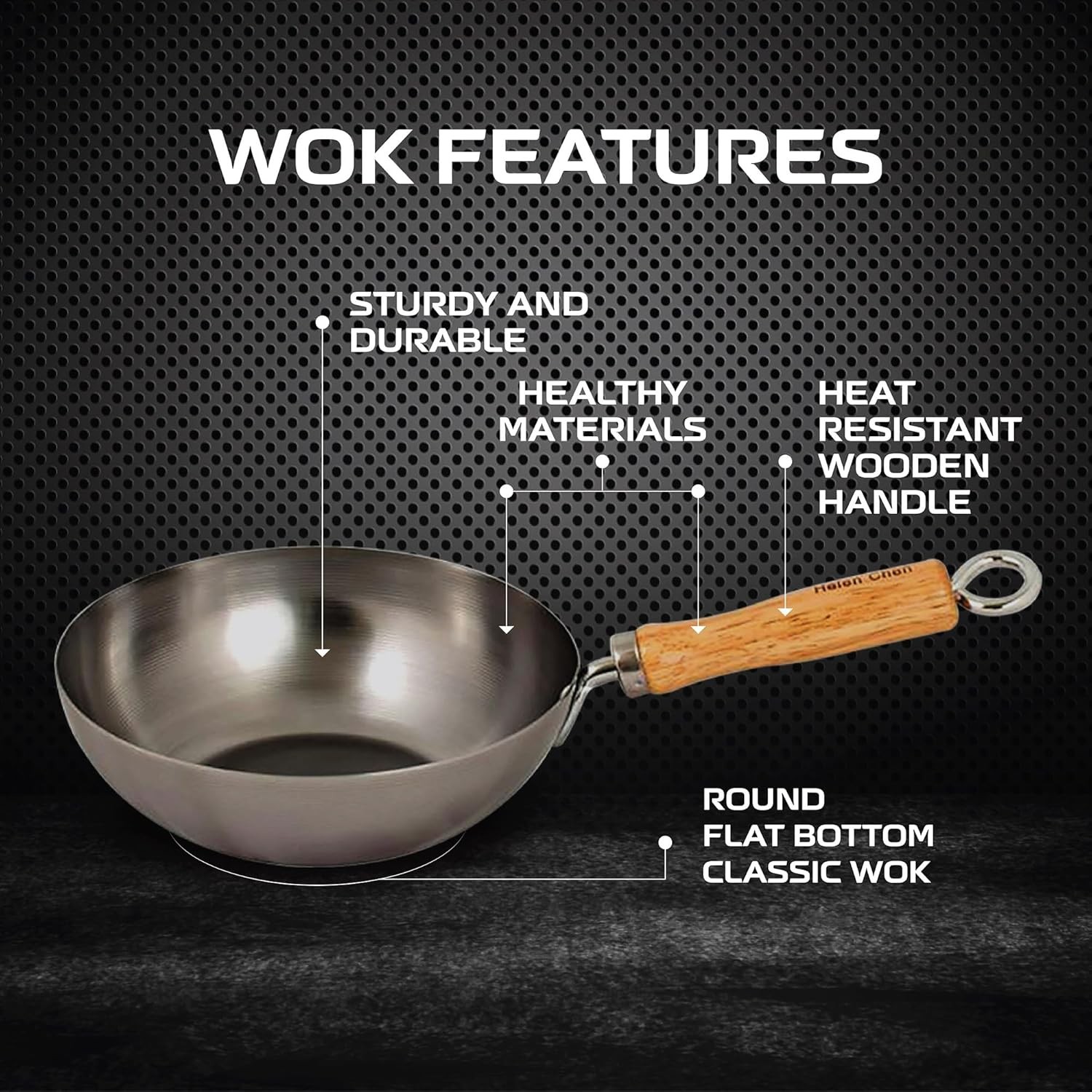 Wok, Carbon Steel, 8-Inch, for Single-Serve or Smaller Portions