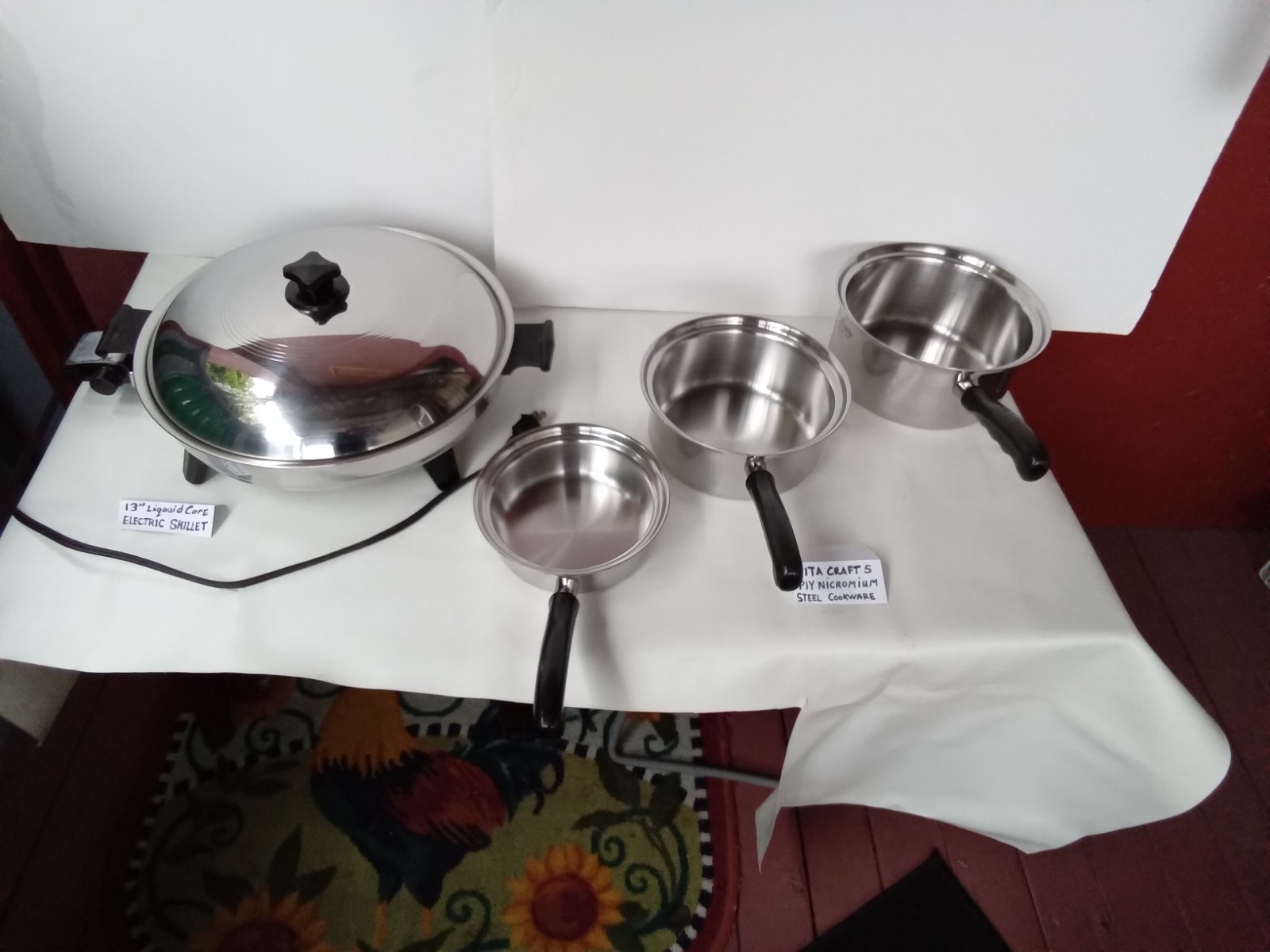 VITA CRAFT 5 PLY NICROMIUM STEEL 3 PC. SAUCE W/ELECTRIC LIQUID CORE SKILLET 13″☆