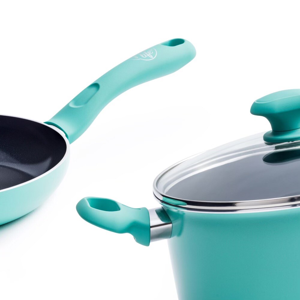 Greenlife Diamond Ceramic Non-stick 13Pc Cookware Set, Turquoise