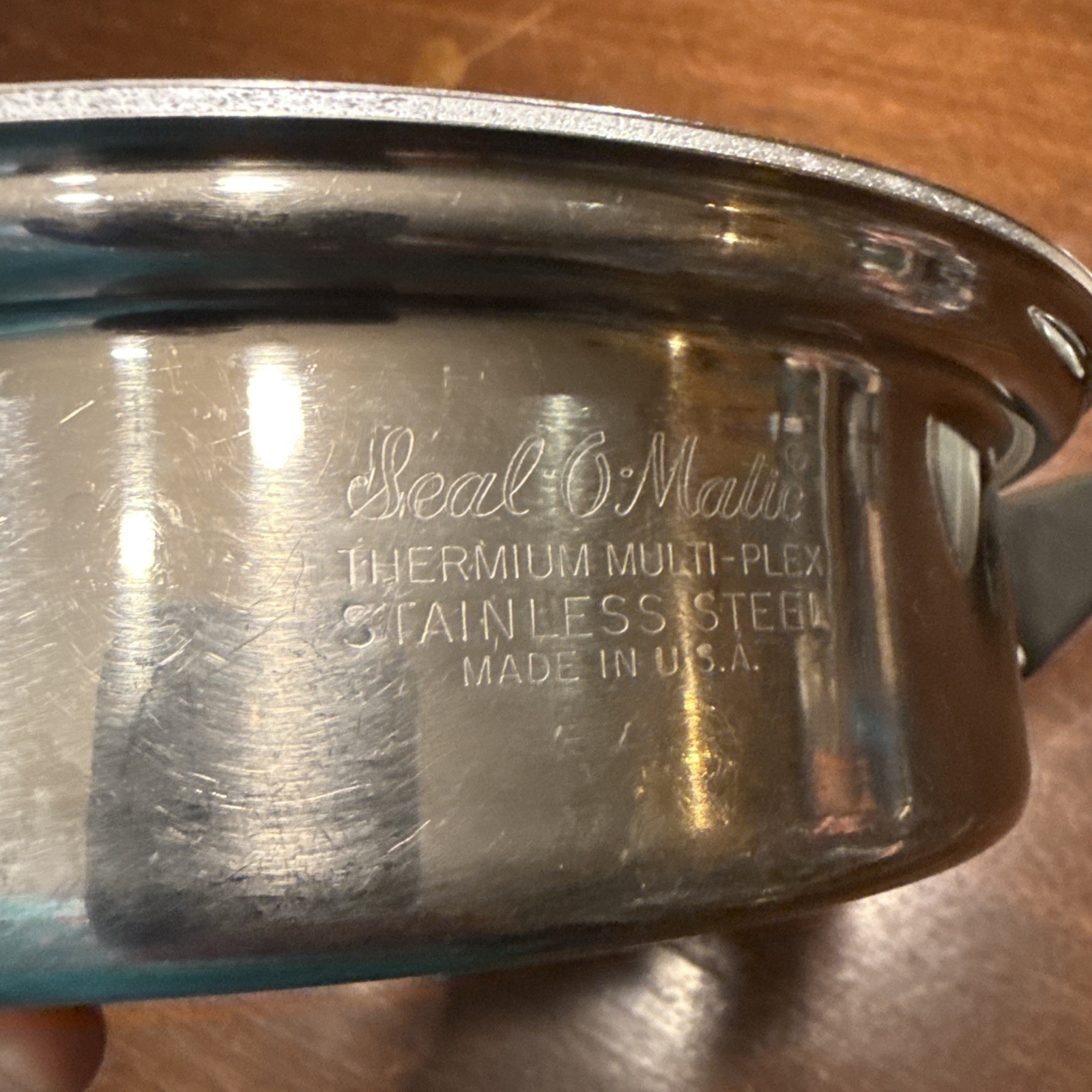 Vintage Seal O Matic Thermium Stainless Steel Pots USA 3 PC Set
