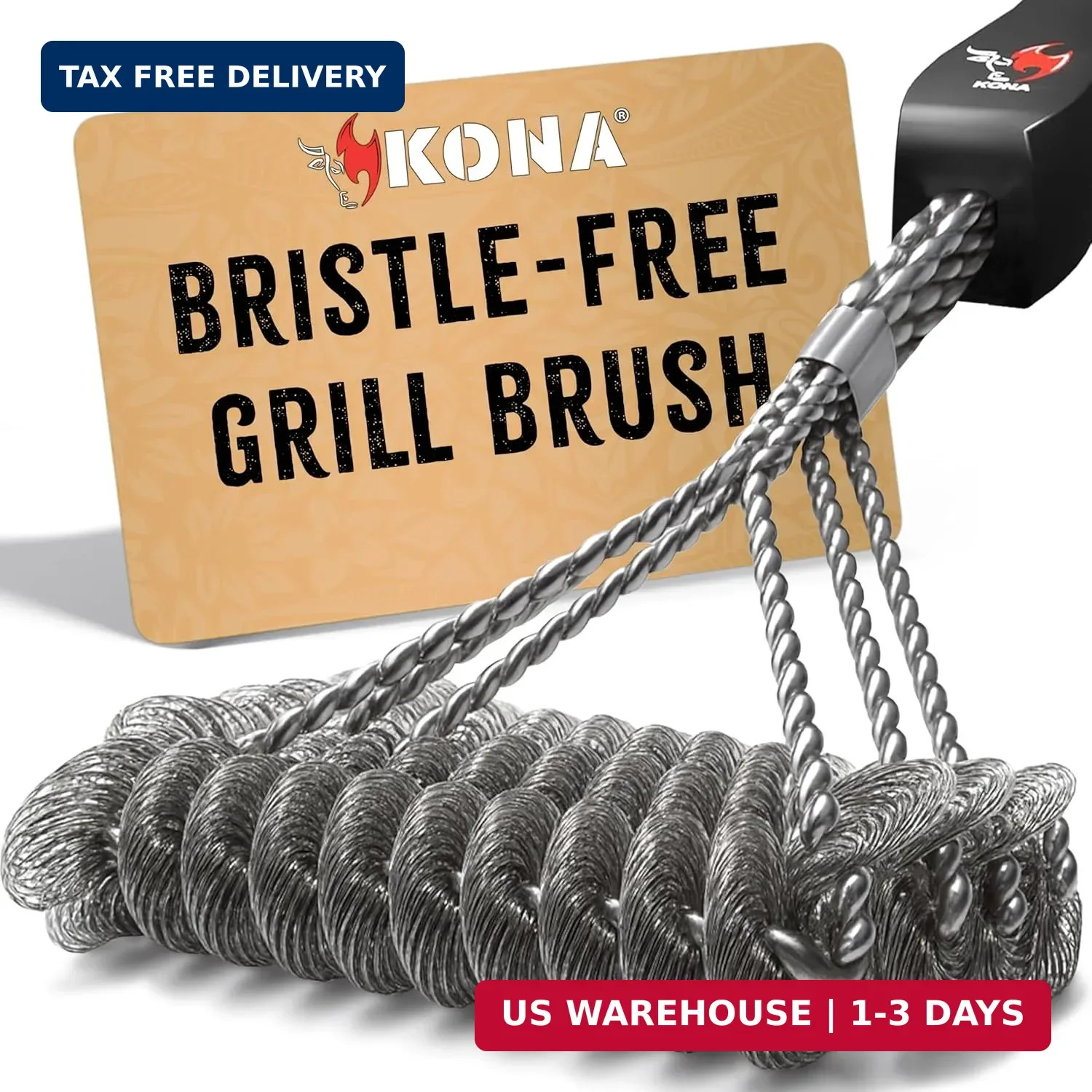 Kona Safe/Clean Grill Brush – Bristle Free BBQ Grill Brush for Outdoor Grill- 10