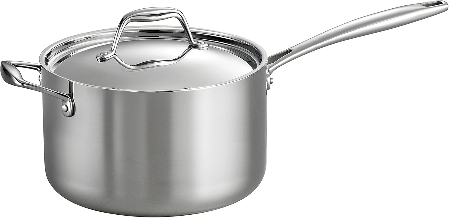 Tramontina Tri-Ply Clad Stainless Steel 4-Quart Saucepan w/ lid – Made in Brazil