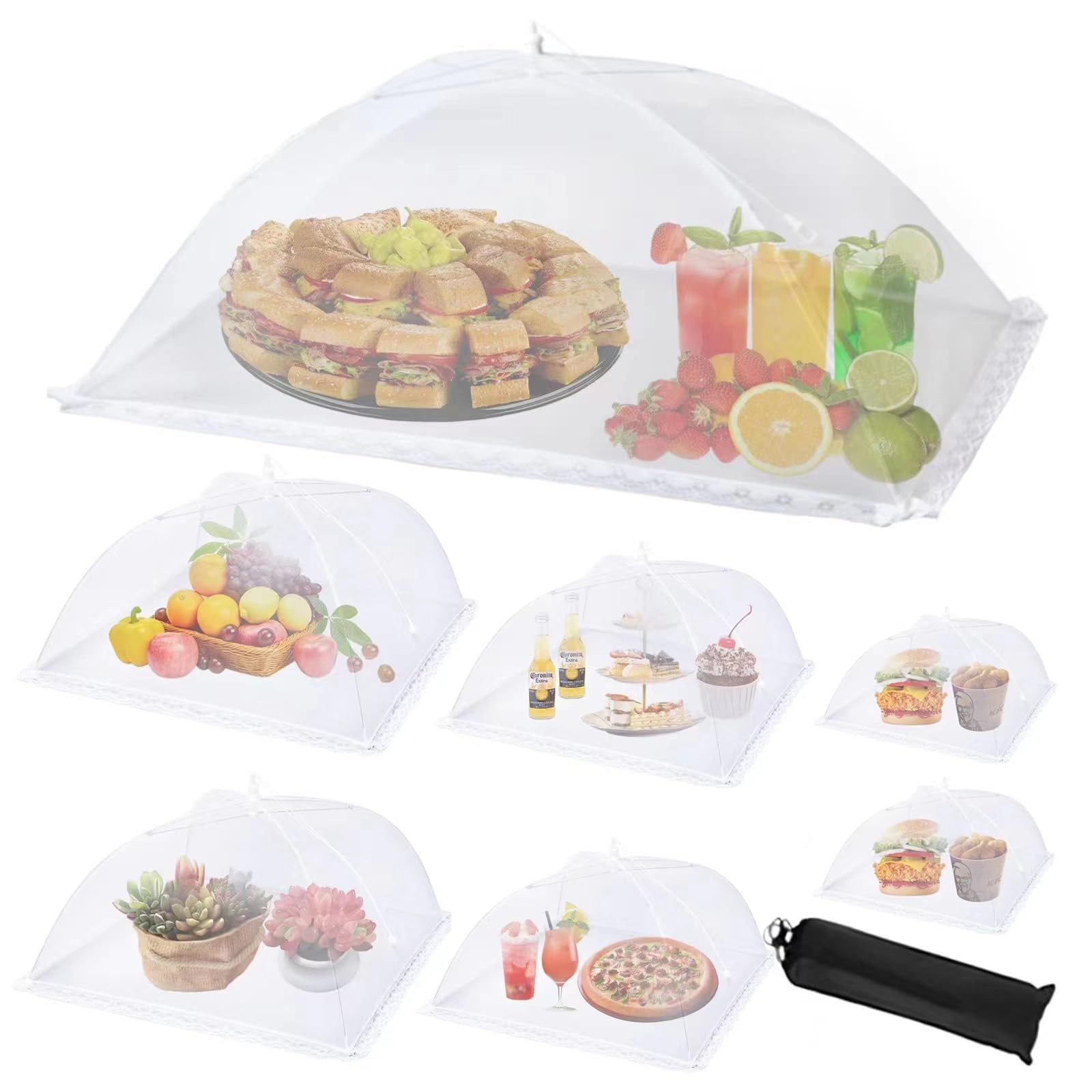 Wokuya 7Pack Various Size (40×24*1,17×17*2,14×14*2,12×12*2) Mix size, White