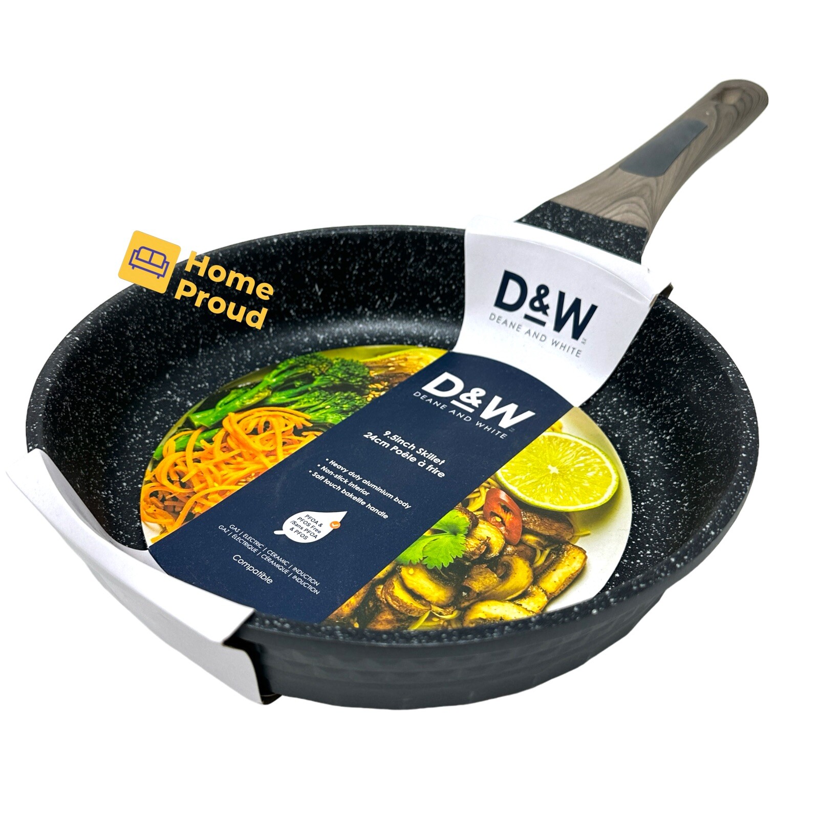 Skillet Frying Pan Nonstick 9.5 Inch Deane & White Heavy Duty Kitchen Cookware