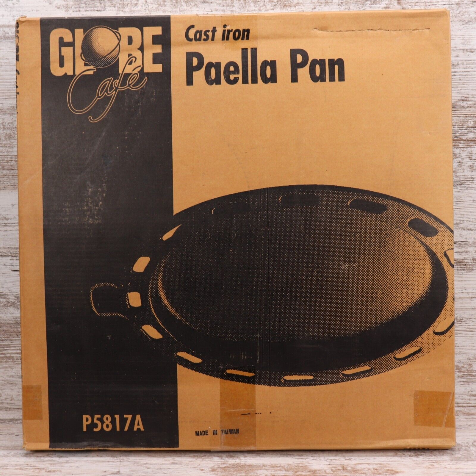 Globe Cafe Cast Iron Paella Pan HUGE 17.5″ Cooking Surface 21.5″ Overall NEW