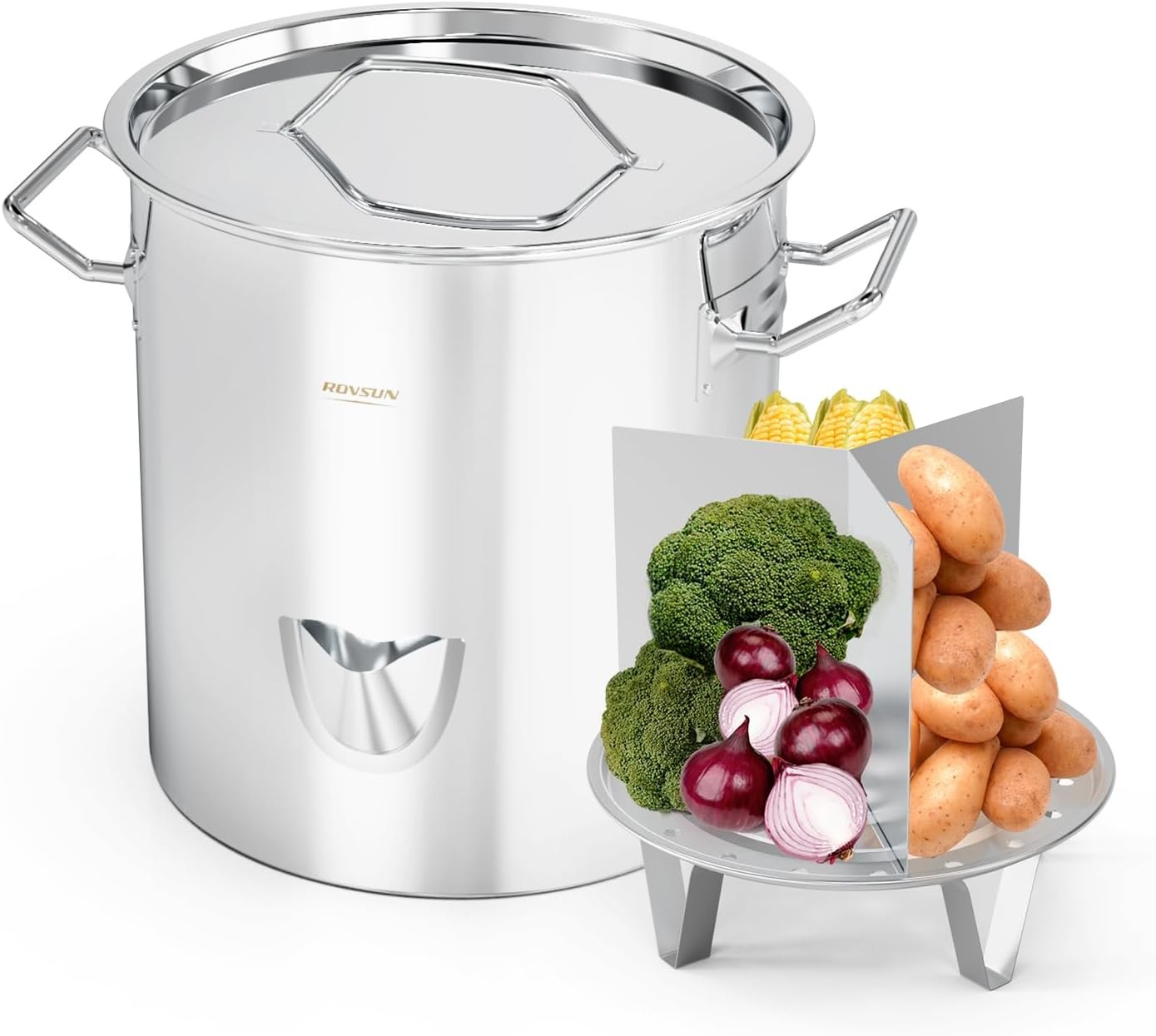 Stainless Steel Steamer Pot with Lid – 20QT Multi-Layer Cooking Pot for Tamales