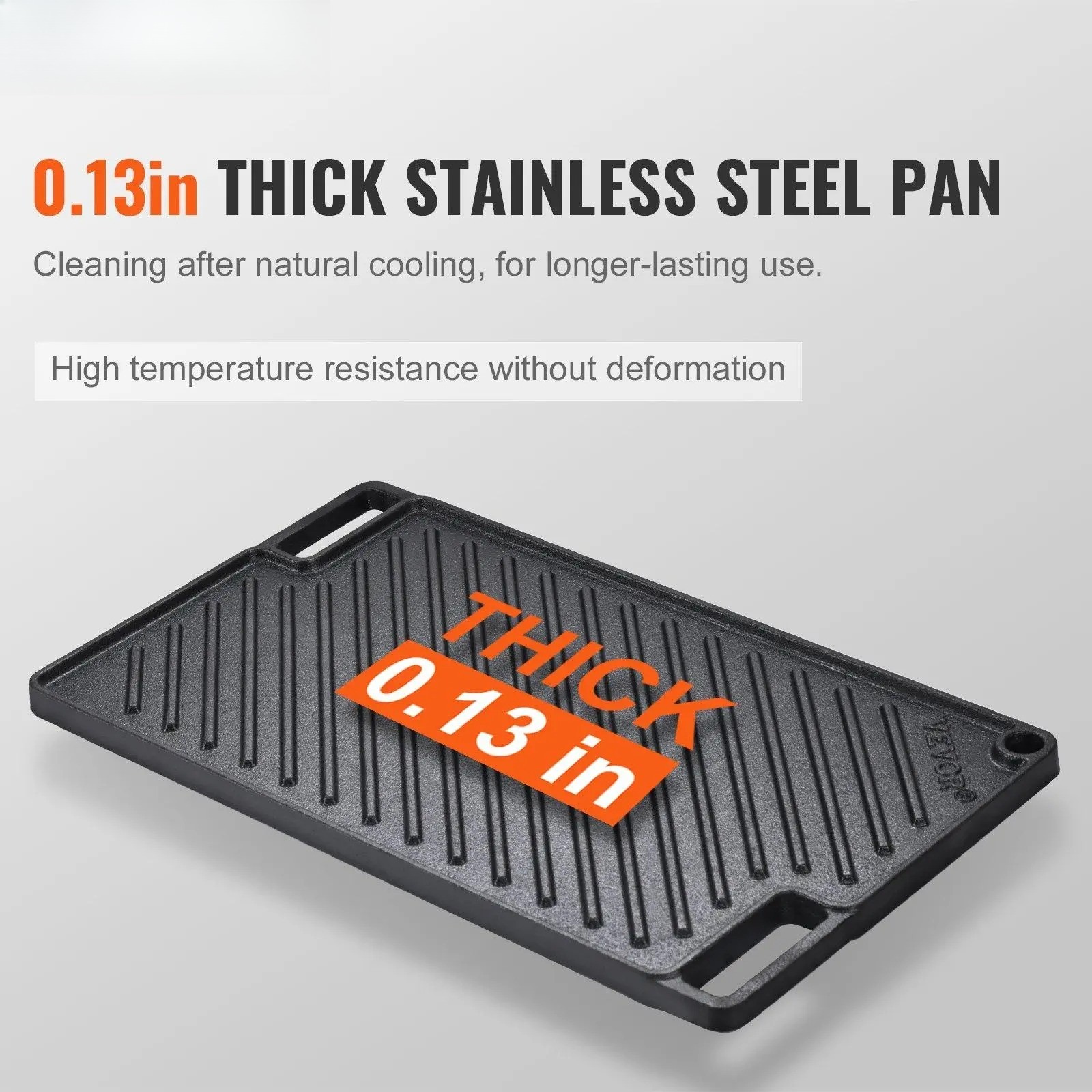 Portable Pre-Seasoned Cast Iron Reversible Griddle Pan for Outdoor Gas Barbecue