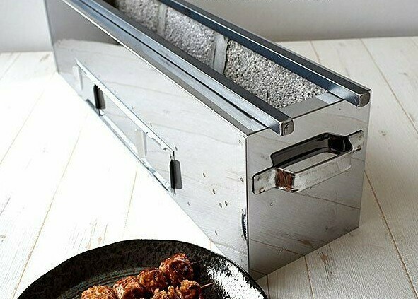 Yakitori BBQ TERUHIME TK-921 Stainless Charcoal Grill Hibachi Konro 90x21cm