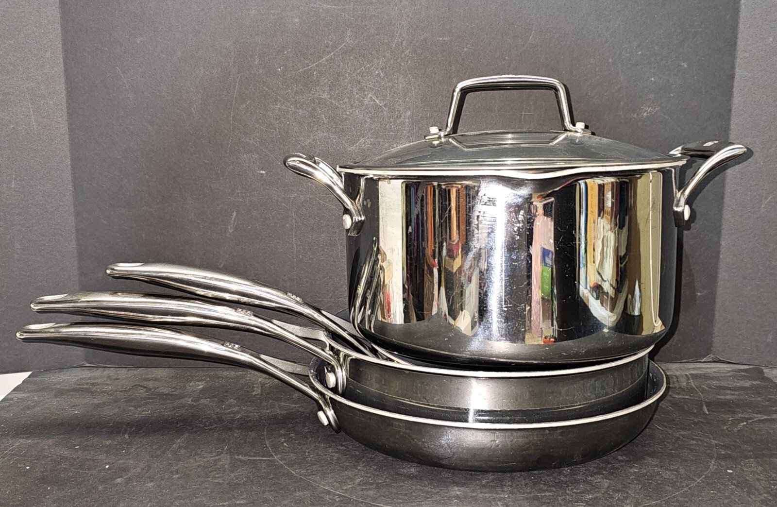 5 Pc JA Henckels Zwilling Cookware Set 3qt Sauce Pan 8 & 10in Fry Pan 6qt Dutch