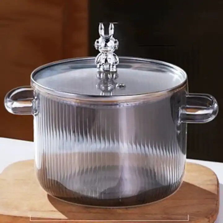 Heat Resistant Soup Pot High Borosilicate Cooking Glass Pot Great For Gift