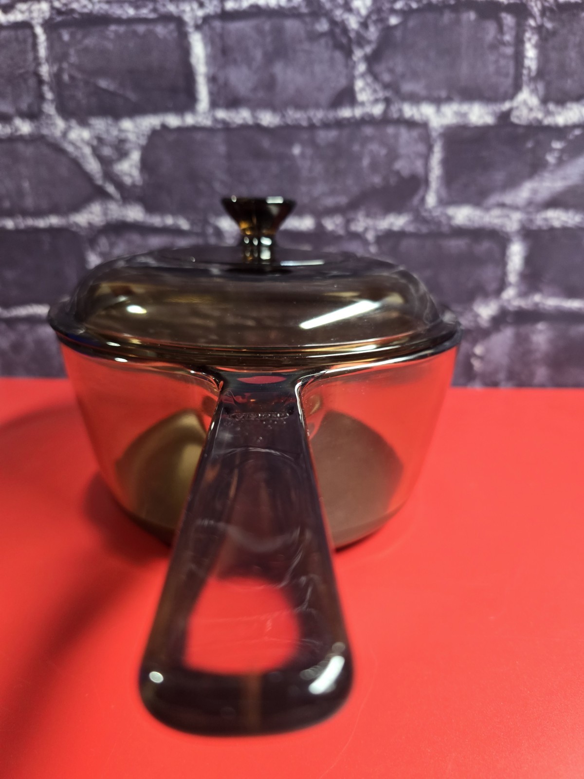 Corning Ware Visions 1.5L Amber Pan Pot with Lid USA Non Stick Vintage