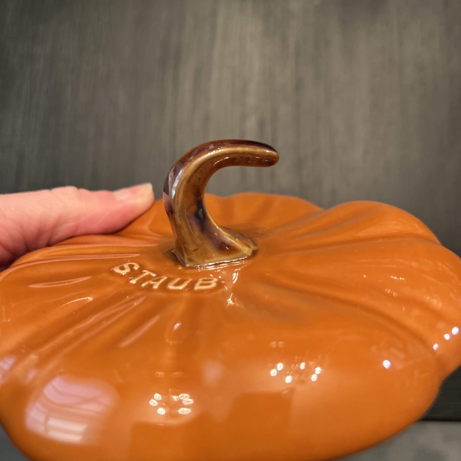 Staub Burnt Orange .5 Qt Pumpkin Cocotte Halloween Thanksgiving