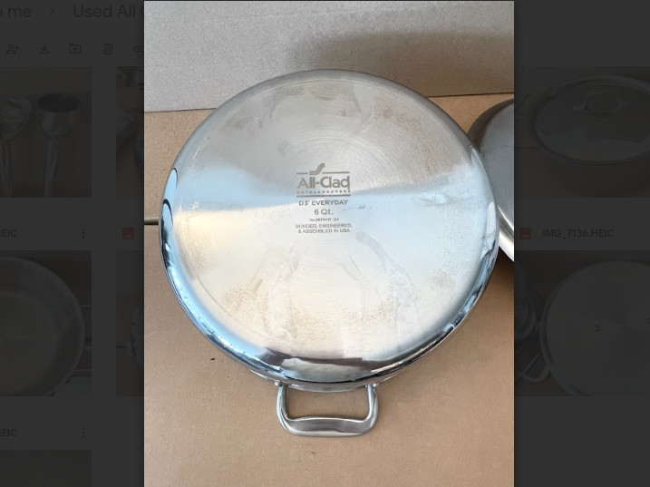 New All-Clad D3 6 Quart Stainless Steel Tri-Ply Stock Pot Soup Pot