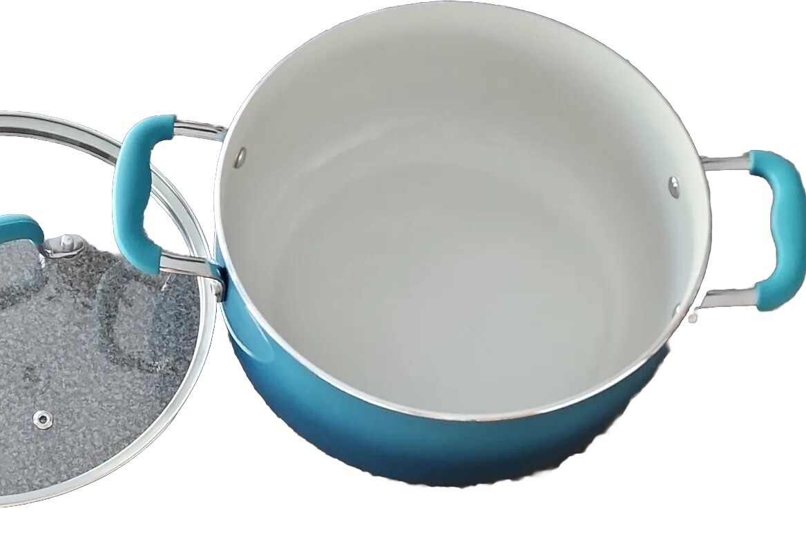 Pioneer Woman ~ TEAL OMBRE ~ Nonstick ~ 5 Quart ~ Dutch Oven Pot with Lid