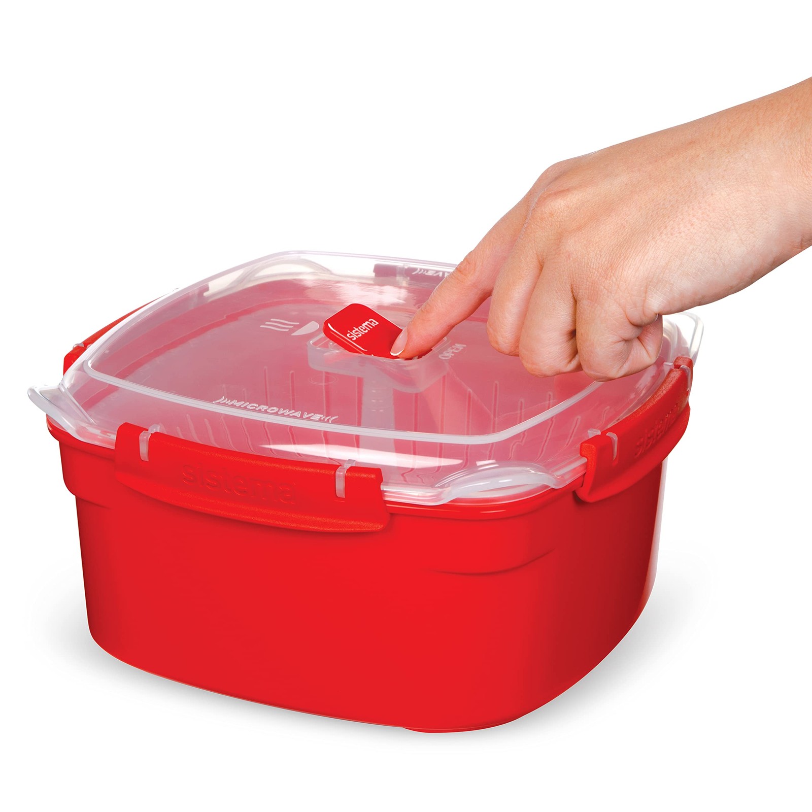 Microwave Collection Steamer Medium 83.5 oz/2.4 L Red