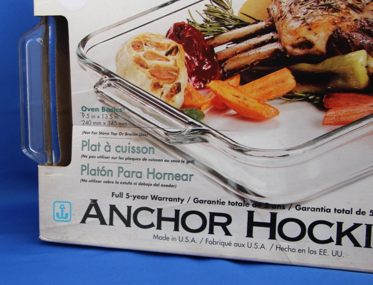 Anchor Hocking 3qt. Oven Basics 9″x13″ Rectangular Baking Dish Clear Glass USA