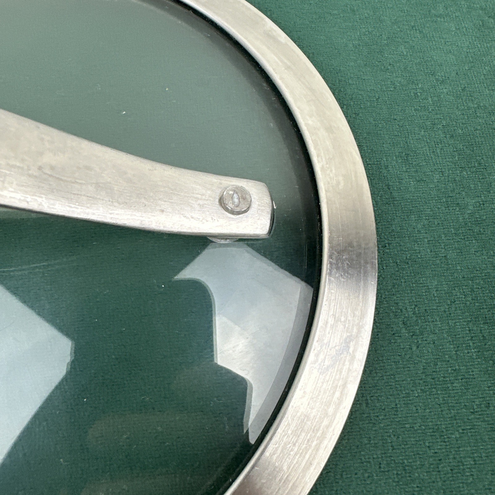 Calphalon Glass Lid pan 6 3/4″ Inside Replacement stainless Good Condition