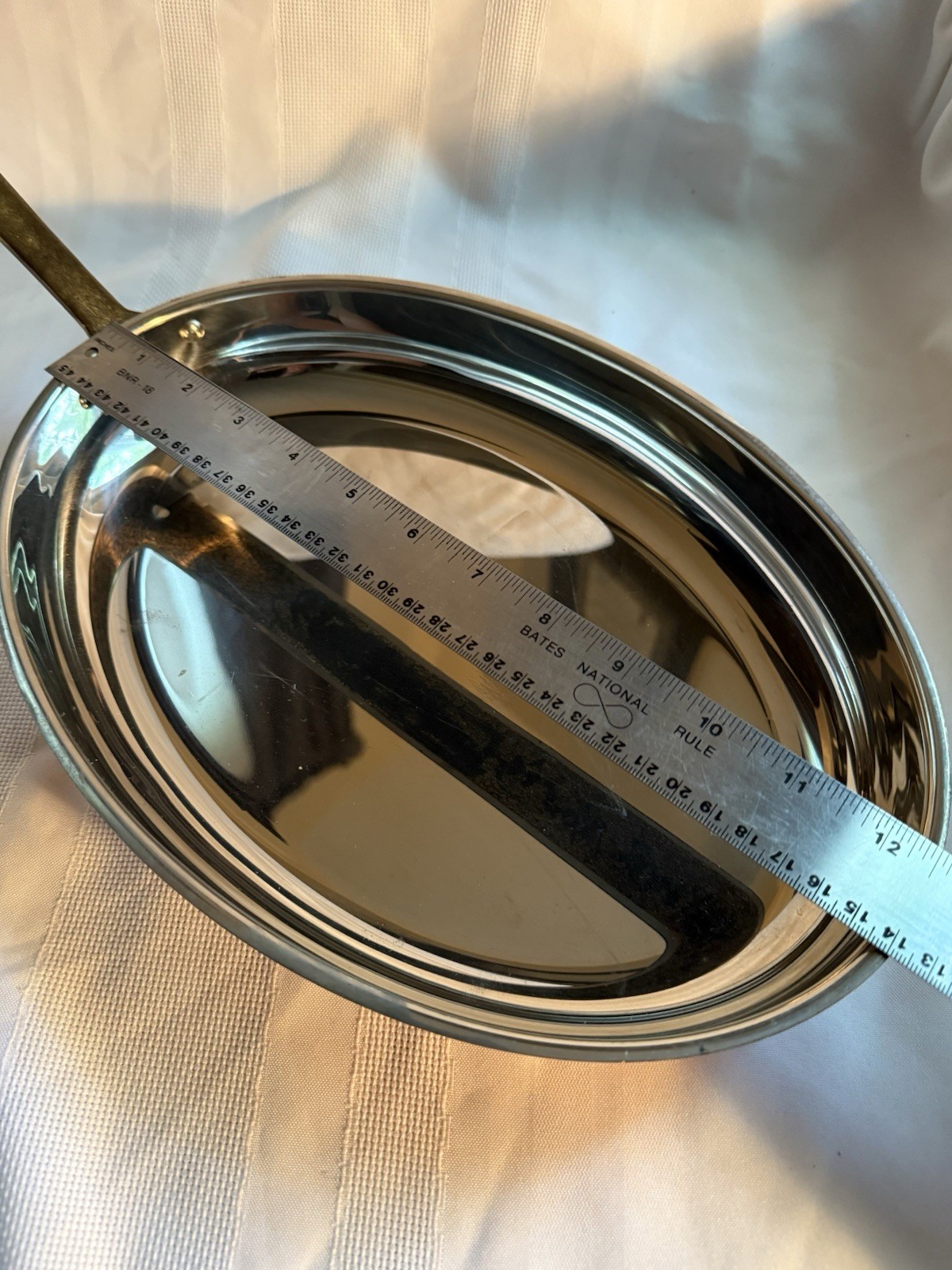 Tagus Elite Copper Oval Sauté Pan Portugal 12″ Copper Brass Handle – Excellent