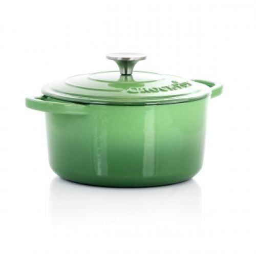 Crock-Pot Artisan 2 Piece 3 Quarts Enameled Cast Iron Dutch Oven in Pistachio Gr