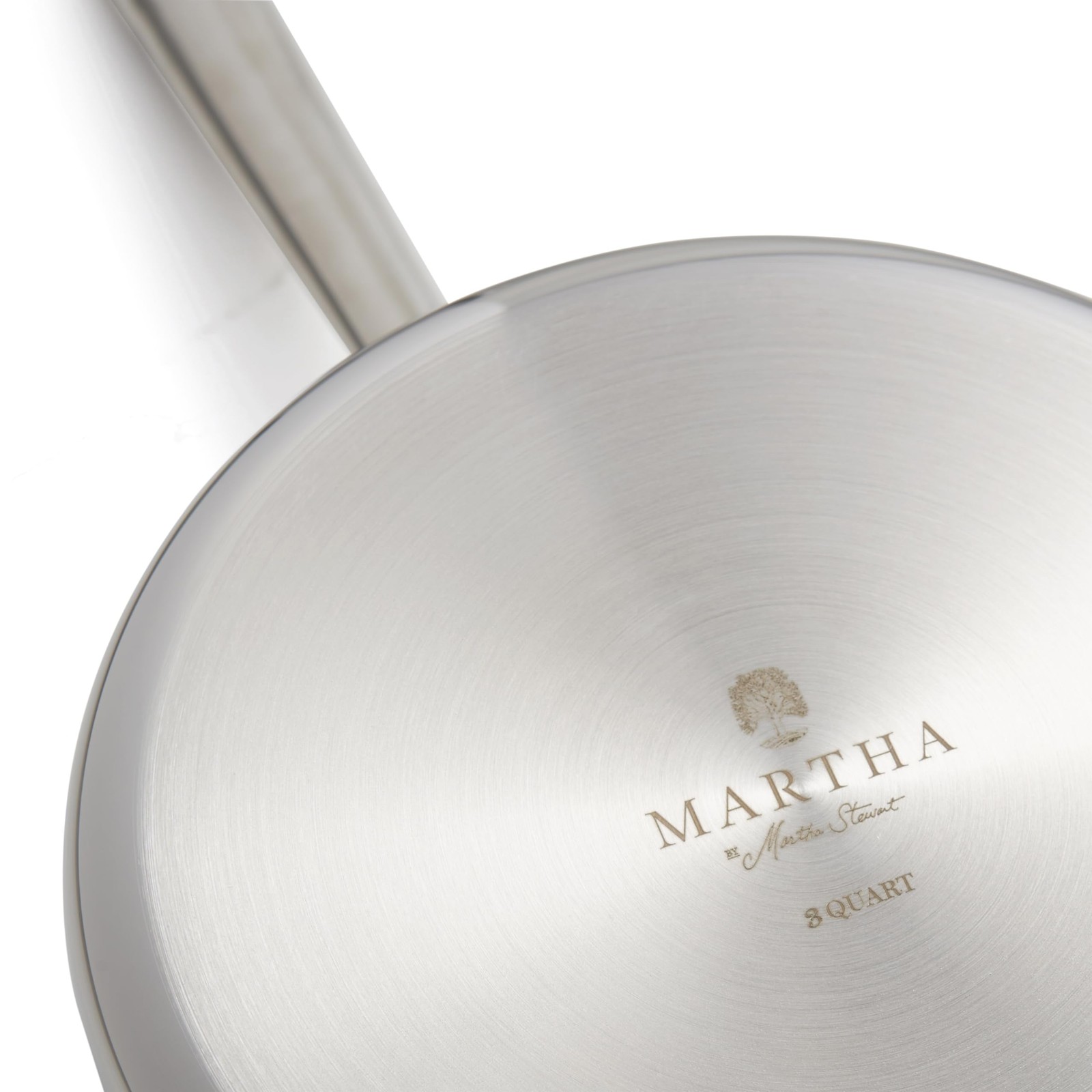 Martha by Martha Stewart 3-Quart Triply Stainless Steel Low Saucepan w/Lid