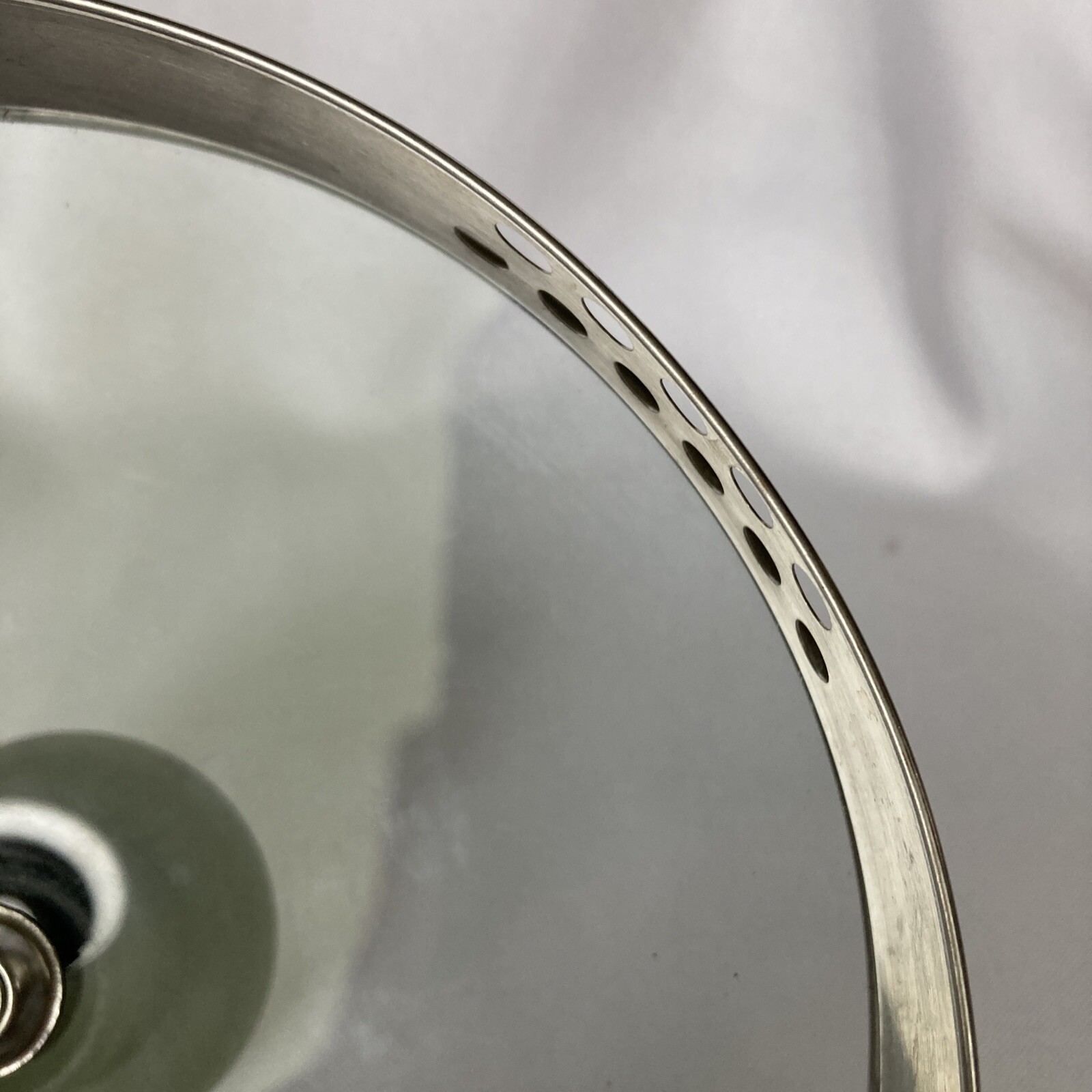 T-fal Replacement Lid 7″ Strainer Sides Glass Stainless Steel Black Handle Vent