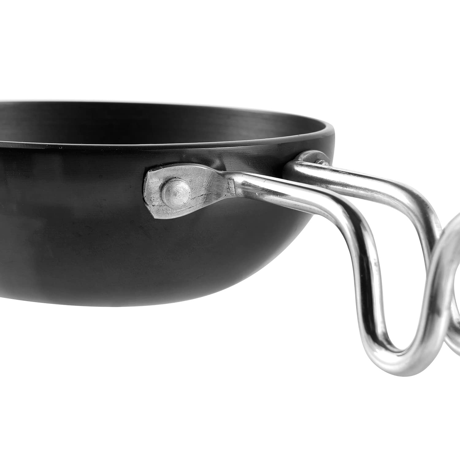 Large 3.25mm Thick Hard Anodized Tadka Pan Stainless Steel Kitchen Tools
