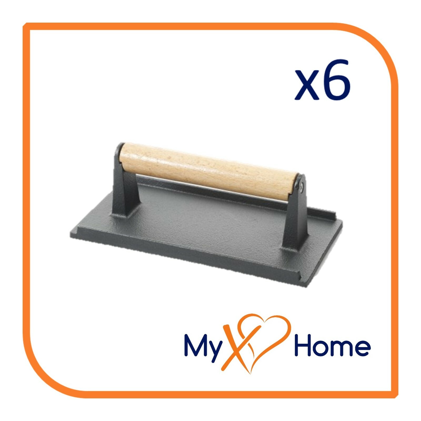 2 lb Cast Iron Steak Weight with Wooden Handle (6 Grill Press) by MyXOHome