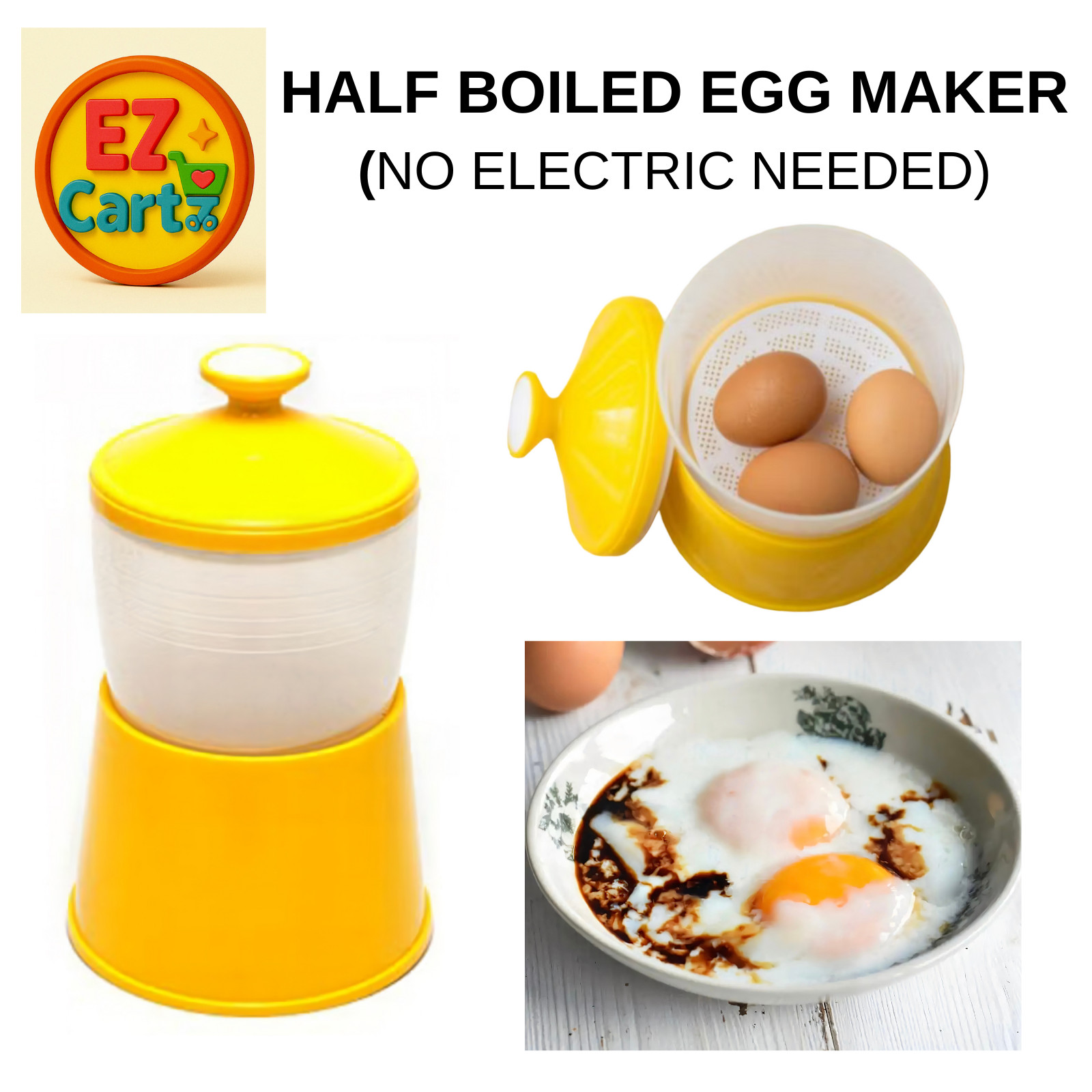 Malaysia Half Boiled Egg Maker BPA-Free Easy Use Drip Hole No Electric Needed