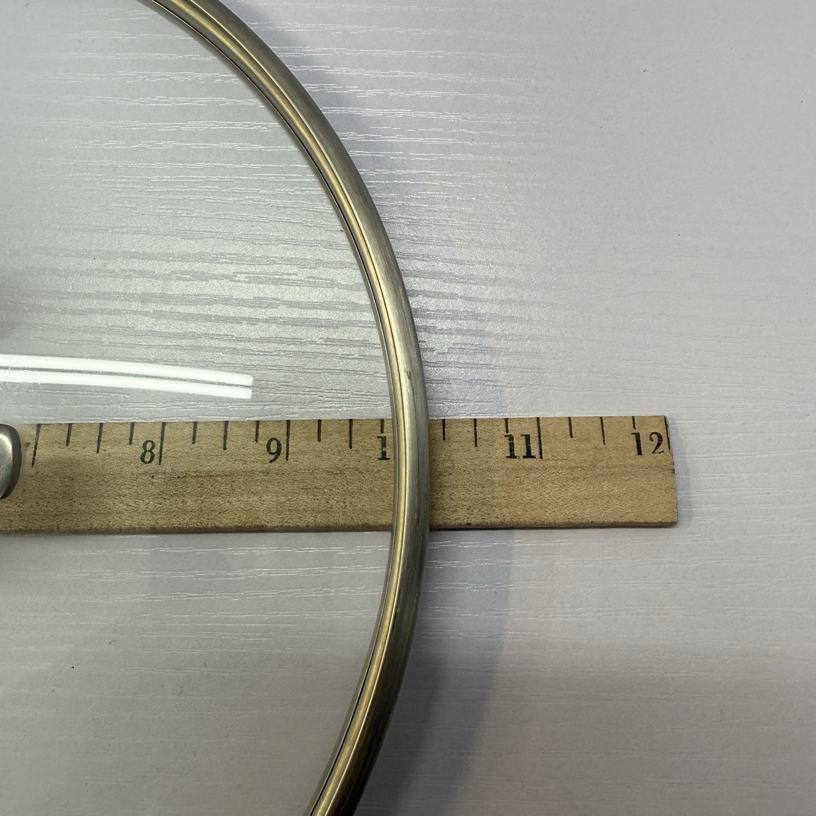 Select By Calphalon Glass Stainless Steel Lid 10” OEM Actual ID9-3/4″ OD 10-3/8″