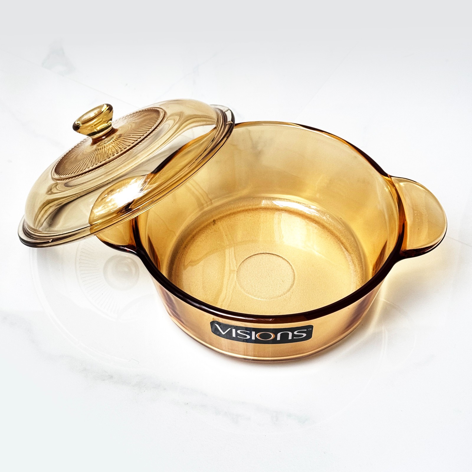 Visions Amber Yellow Pots Made in France w/Lids NEW 0.8L & 1.25L sold individual