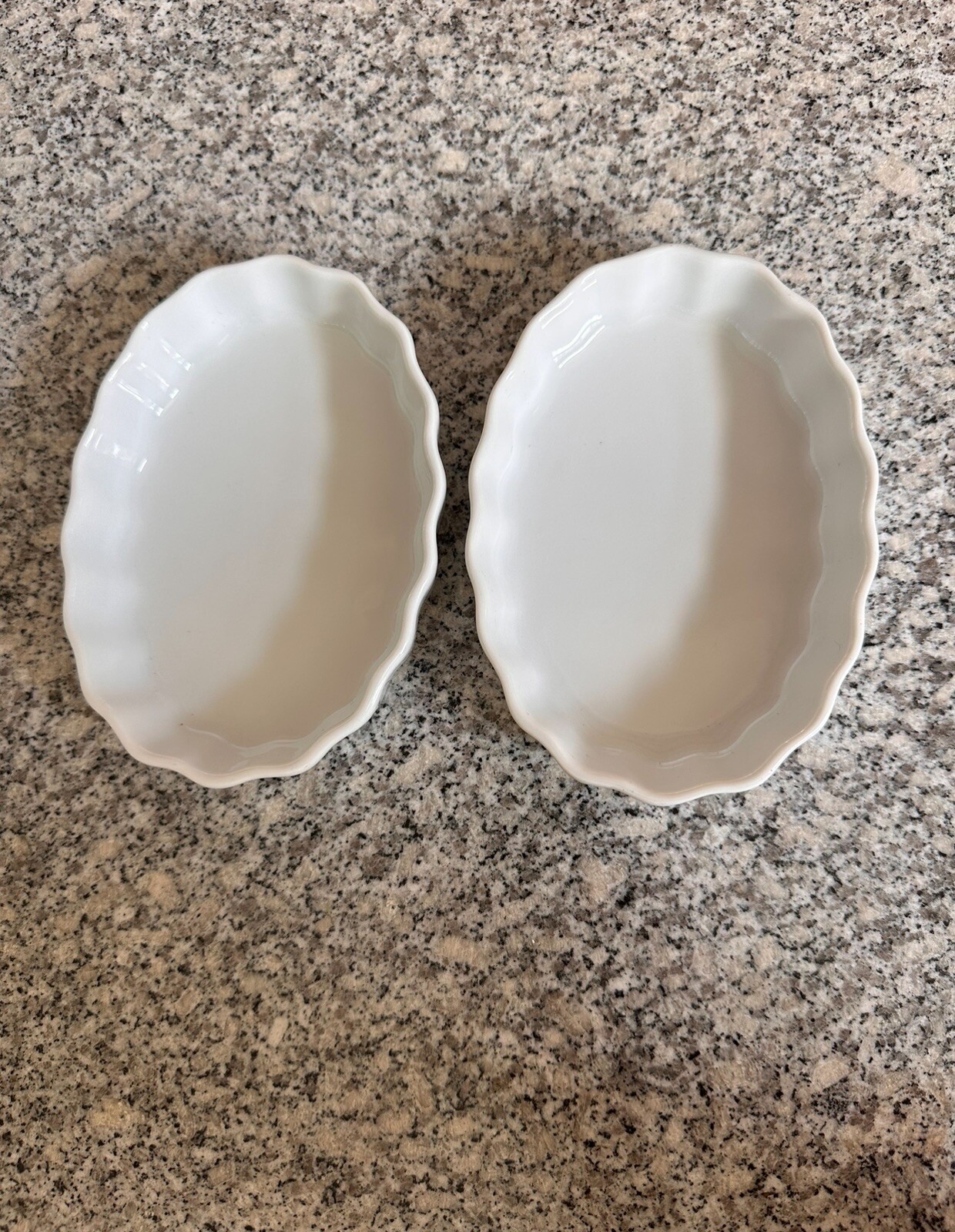 BONJOUR CREME BRULEE SET OF 2 CUSTARD OVAL BAKING DISHES 3.25″x5 1/8