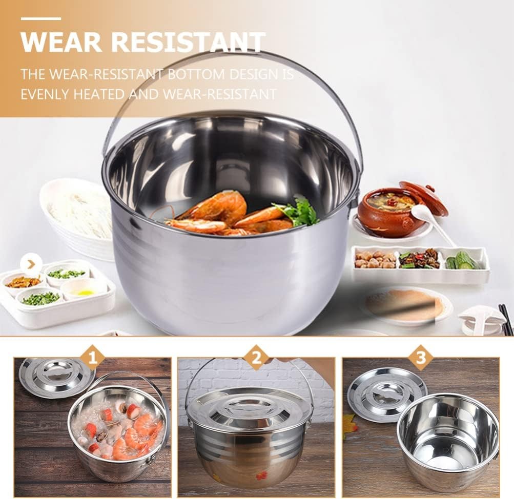 Large Capacity Soup Pot Nonstick Stew Pot Camping Cookware Stainless Steel