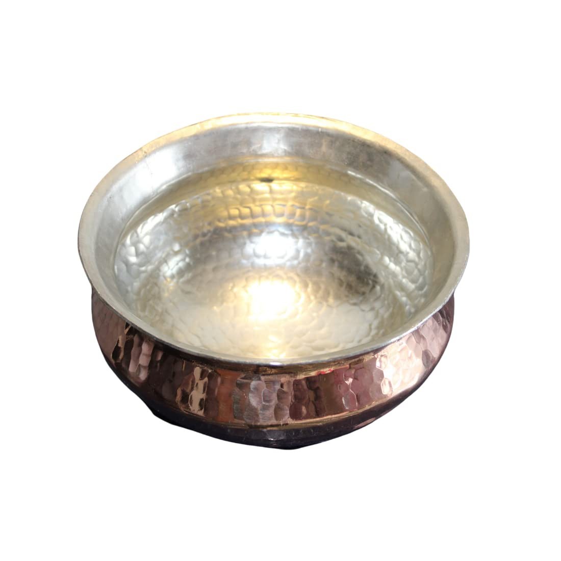Copper Handi/Sipri with Hammered with Tin Coating (Kalai) Inside Shinny 5 Liters