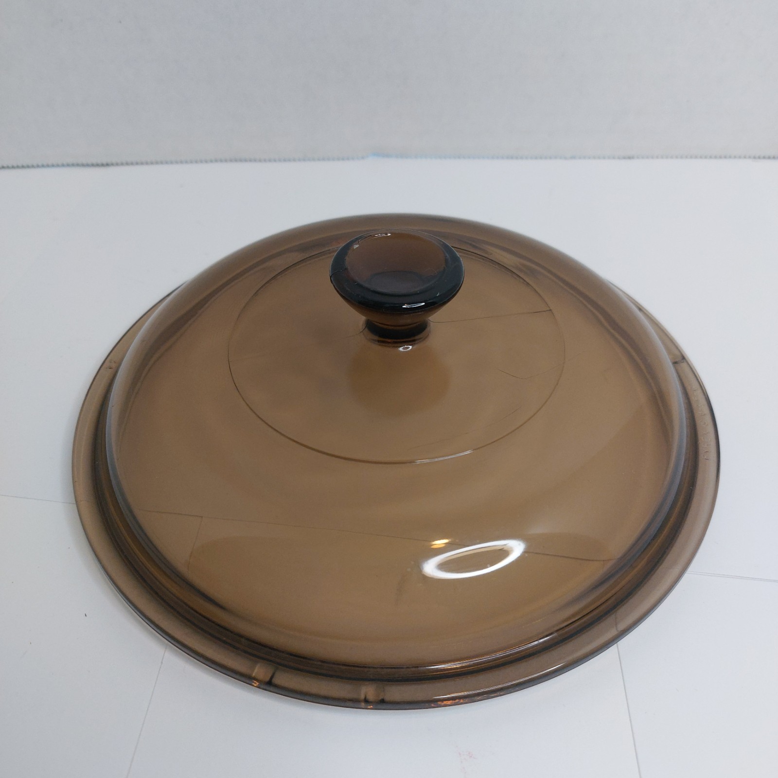 Vintage Pyrex Amber Glass Lid 10 Inch Replacement Cover Knob Top USA